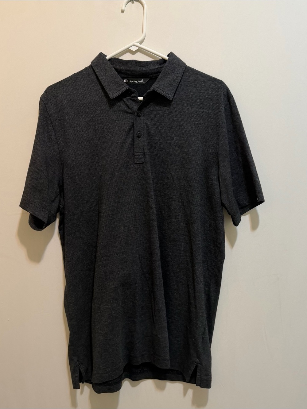 Travis Mathew Dark Charcoal Heather Polo Shirt